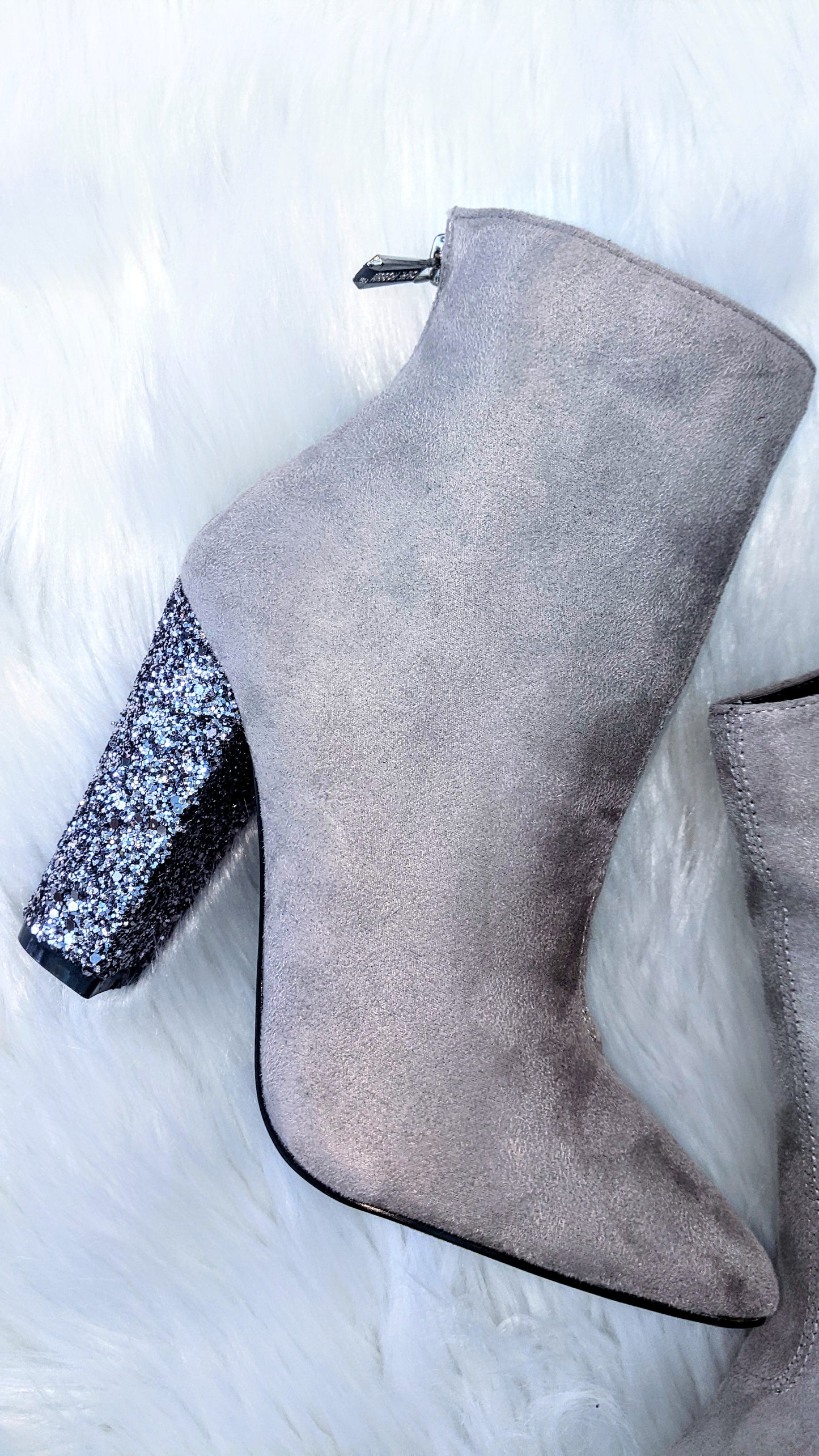 Shimmer Chunk Heel Bootie