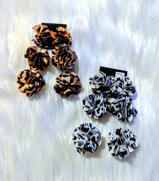 PomPom leopard earrings
