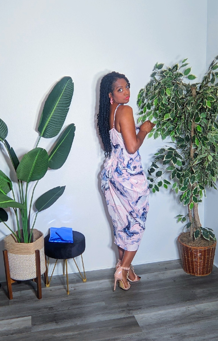 Marble Print Dress