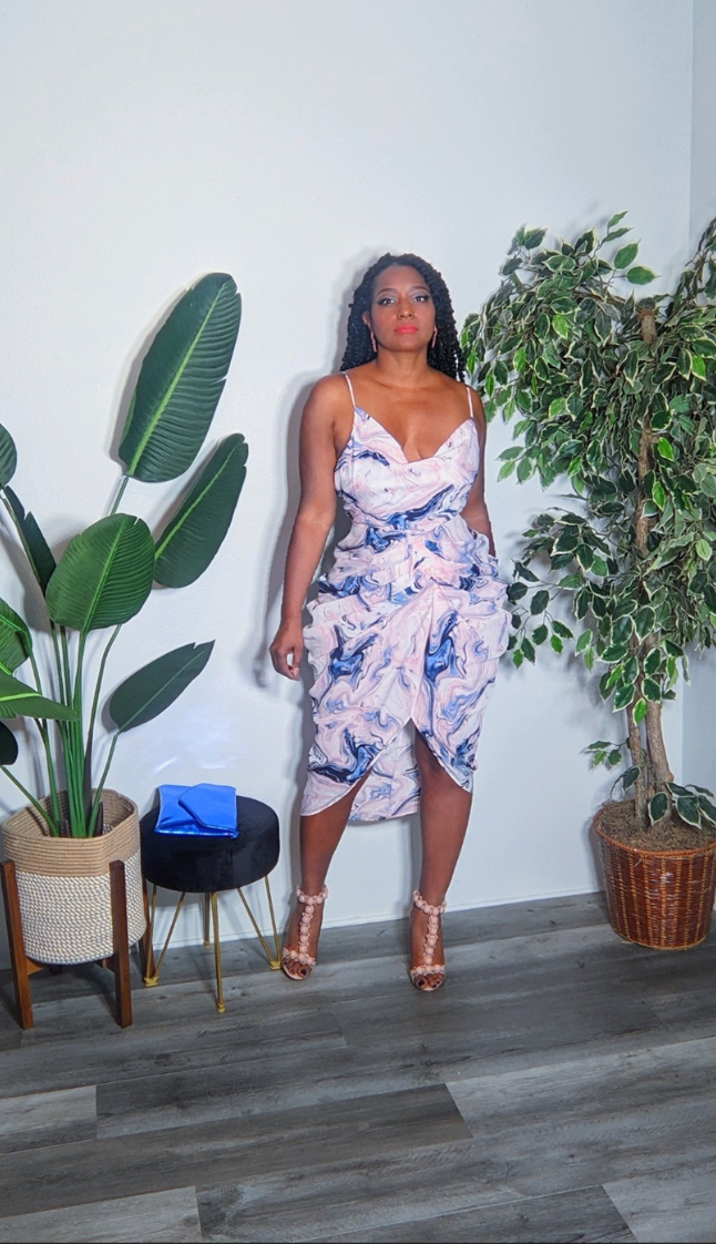 Marble Print Dress
