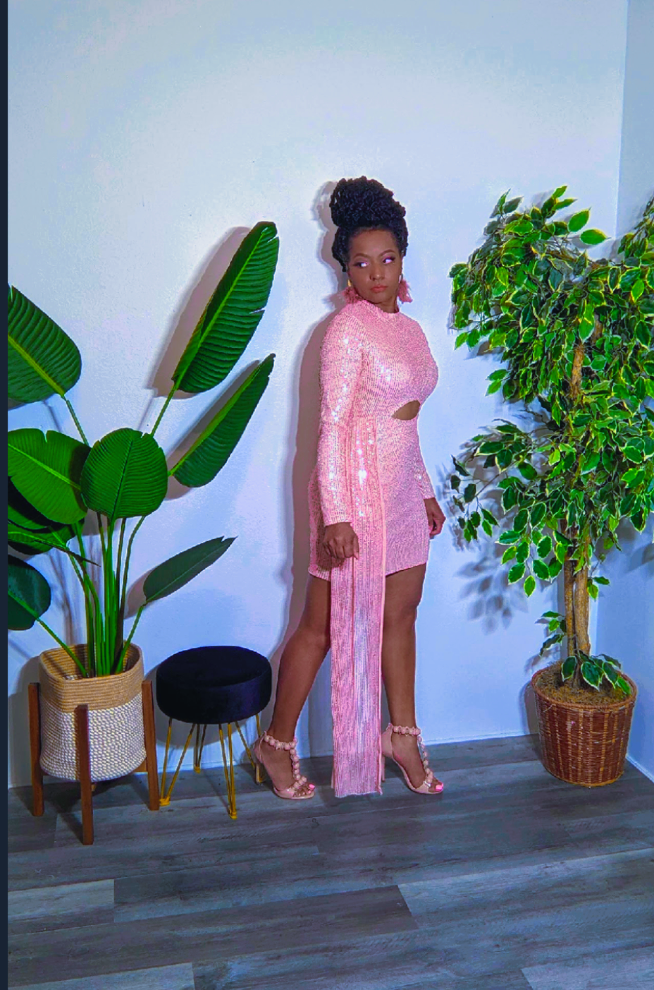 Seq Dress with Side Tail