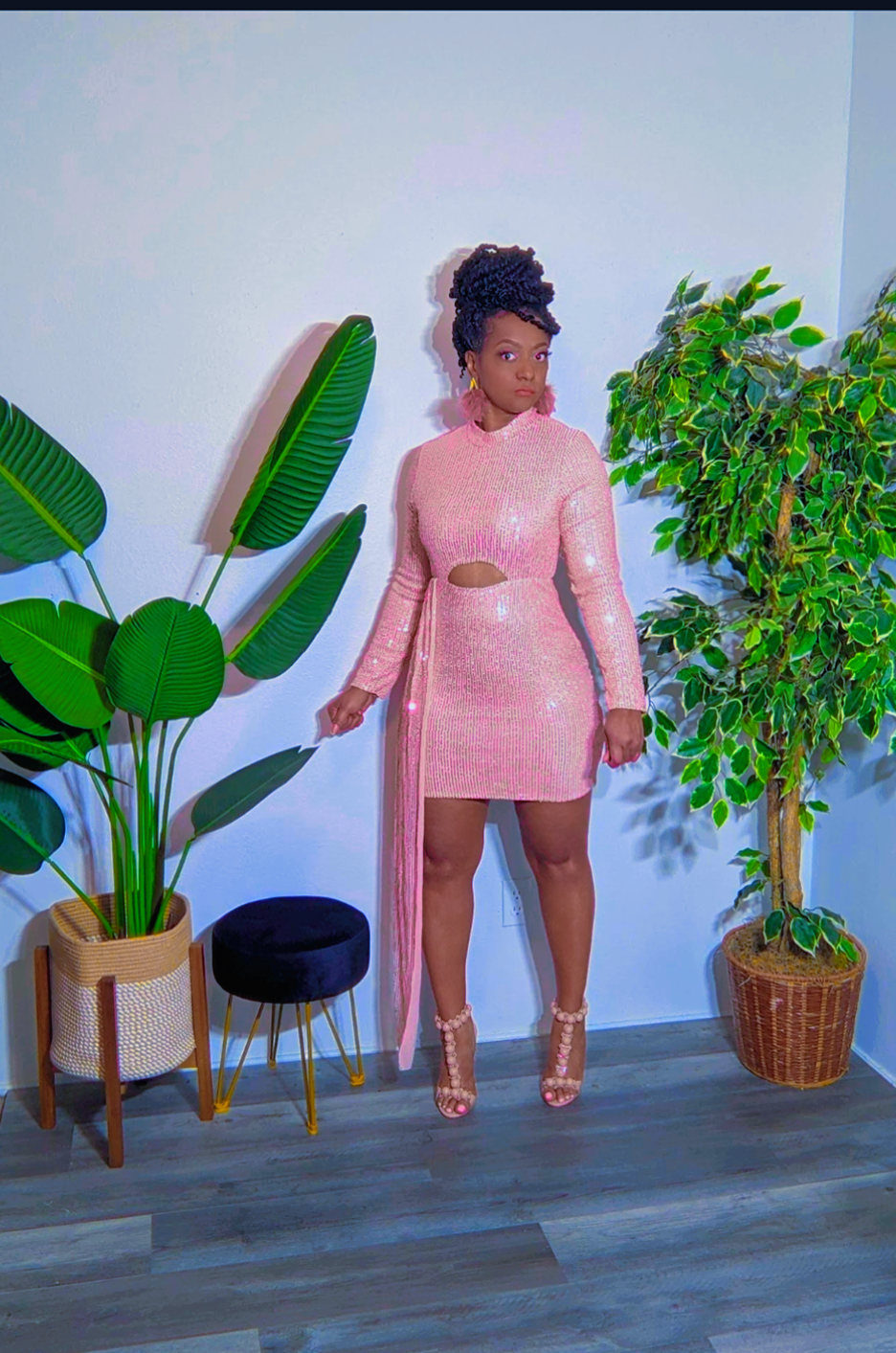 Seq Dress with Side Tail