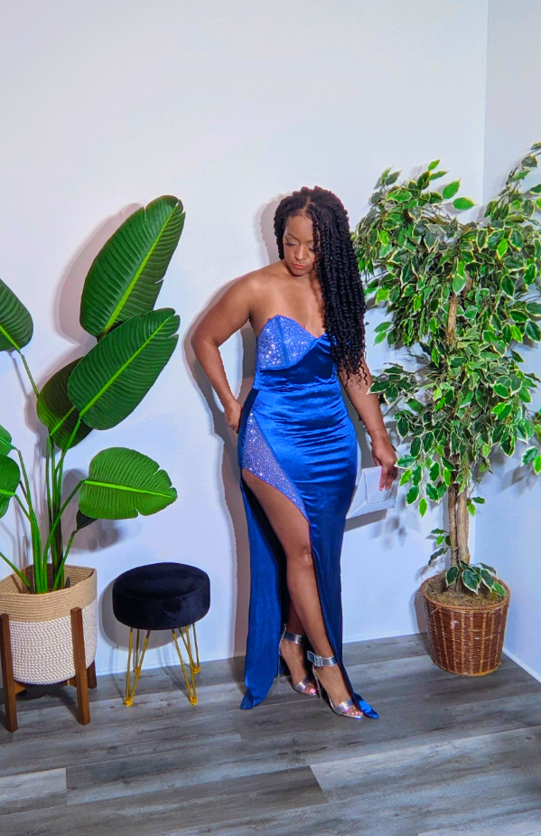 Open Side Leg Long Dress