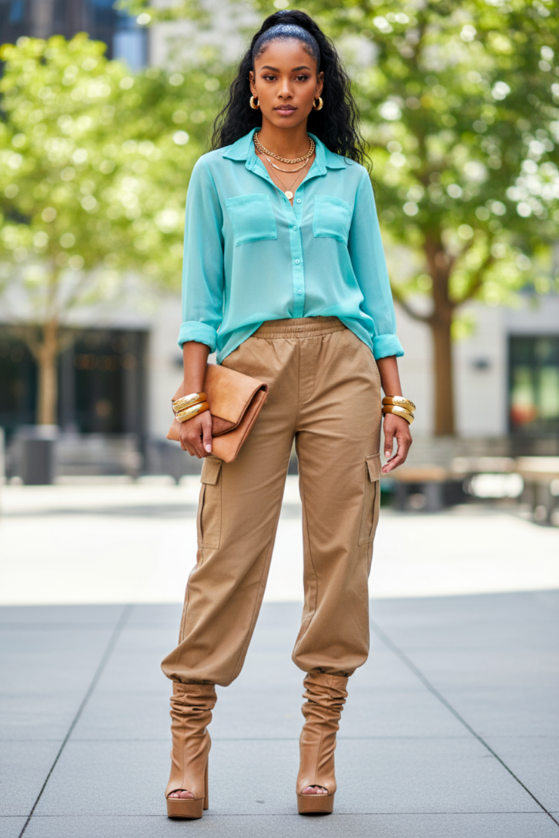 Satin Button Down Shirt