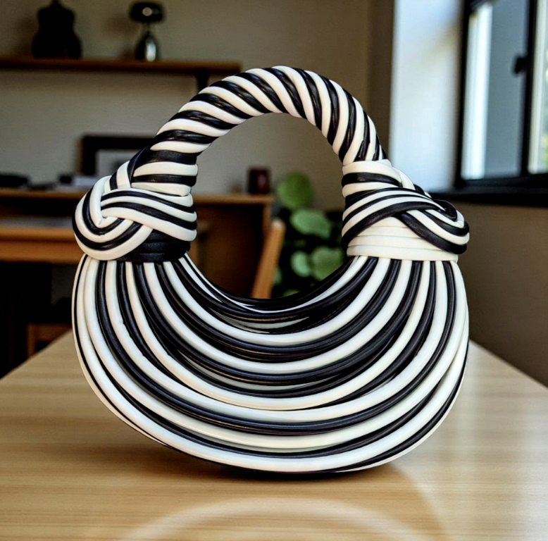 Crescent handbag black/white