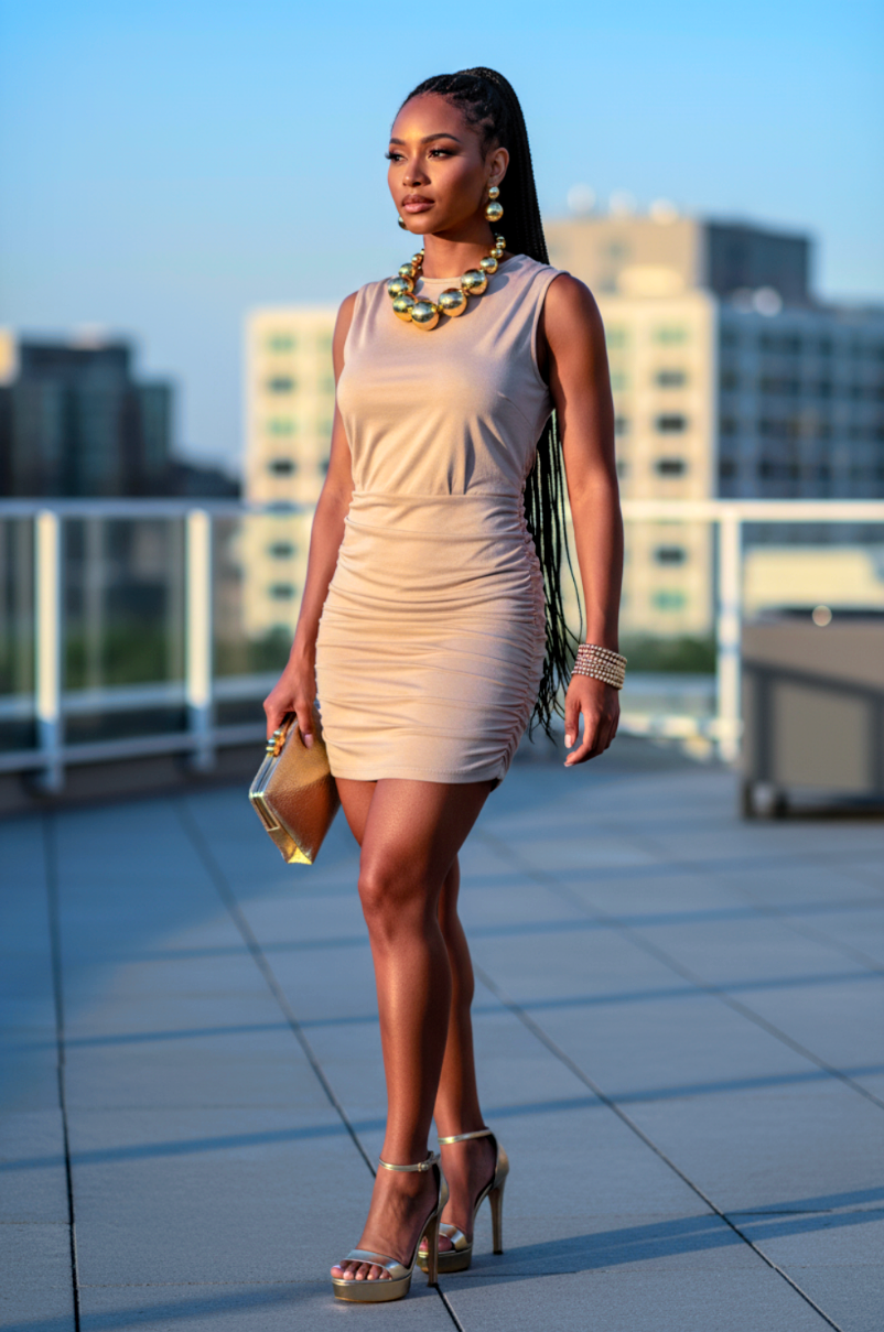 Jane side scrunch dress