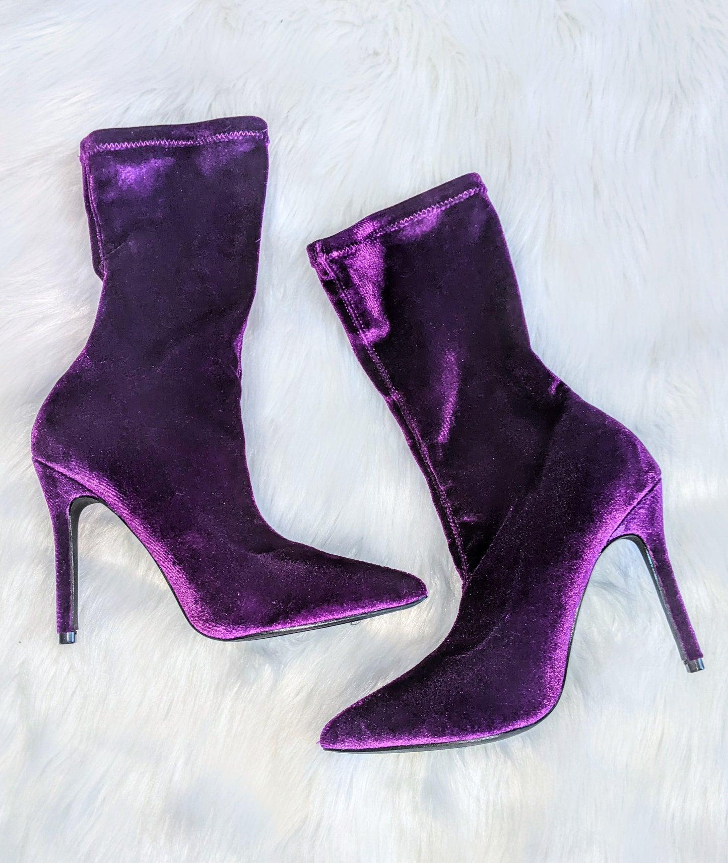 Velour Booties Purple