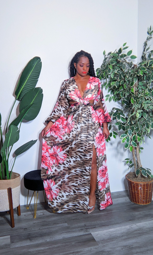 Floral Open Side Maxi