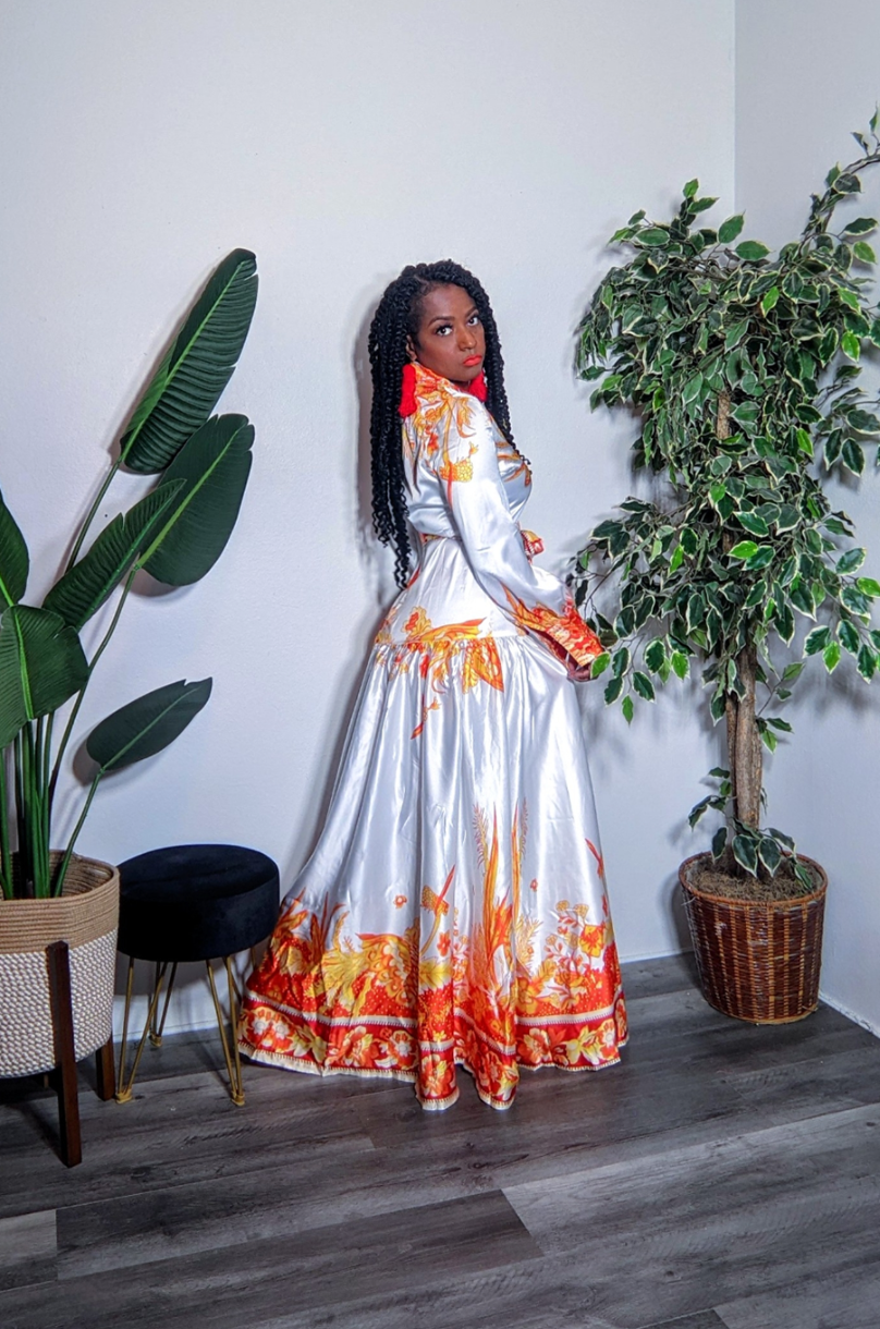 Teffy Long Printed Dress