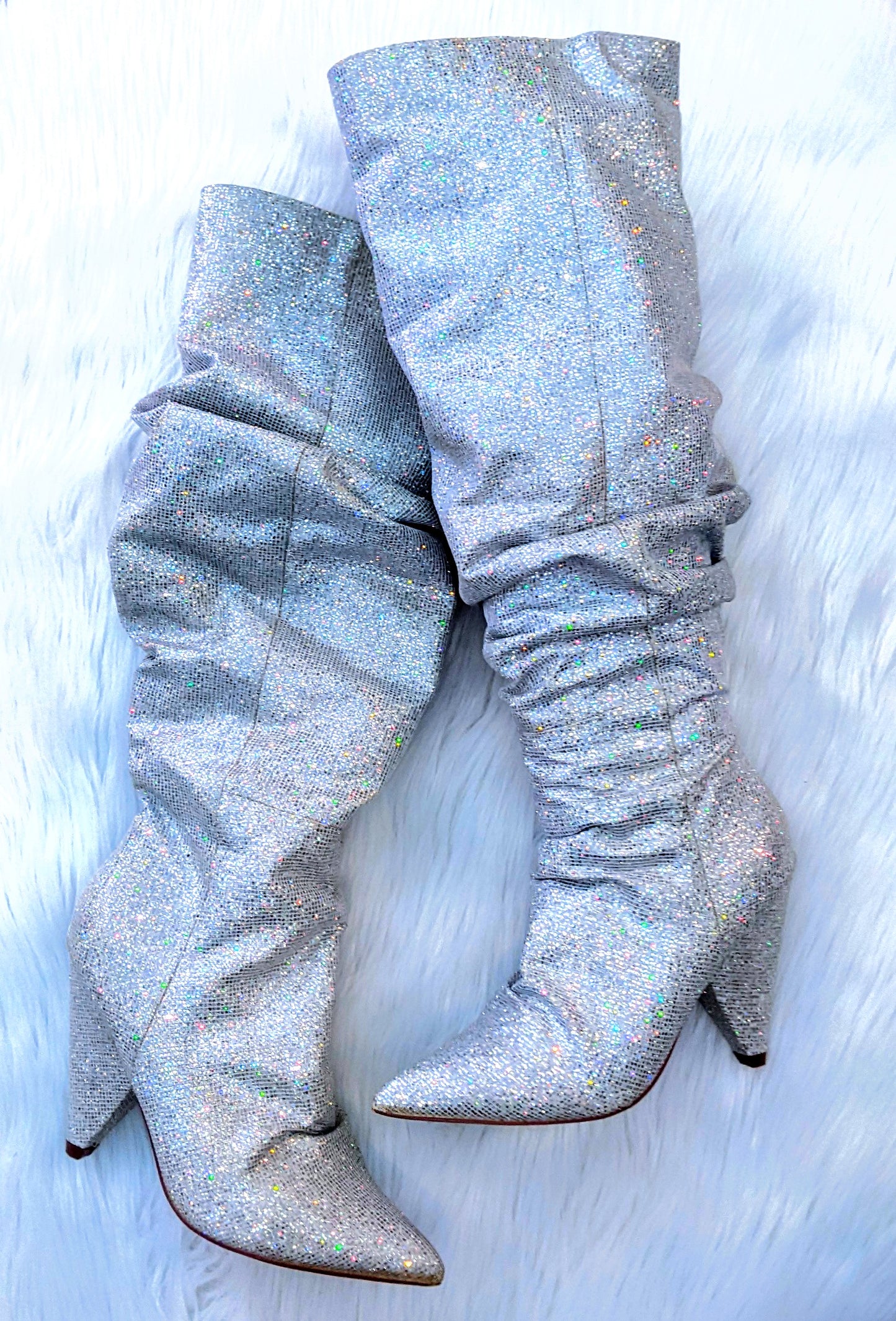 Shimmer Scrunch Boot Silver (Final Sale)