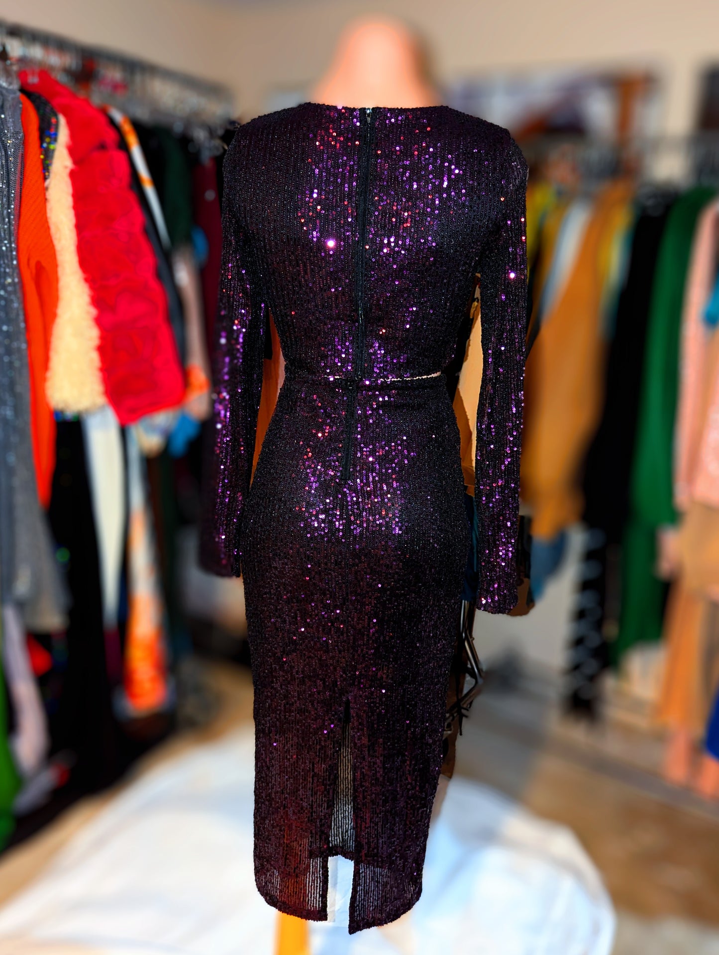 Taylor 2pc Sequin Crop Top and Skirt Set