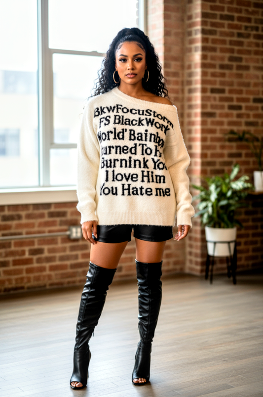 All Words Oversized Sweater