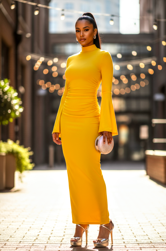 Flare Arm Dress Sunrise