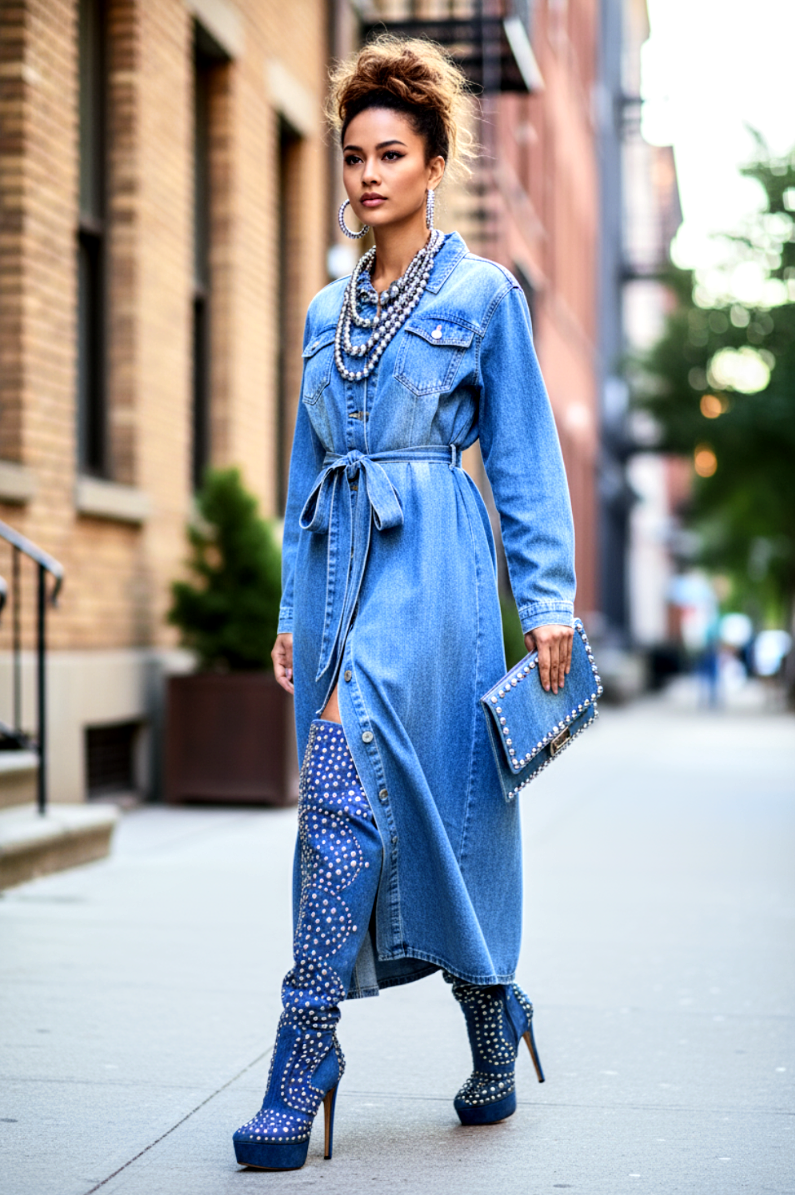 Denim Tie Dress
