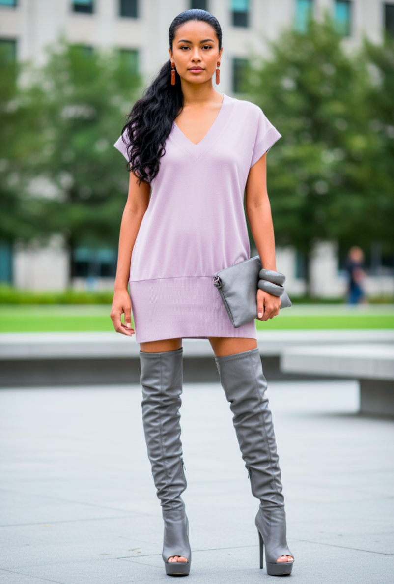 Pretty Vee sweater tunic