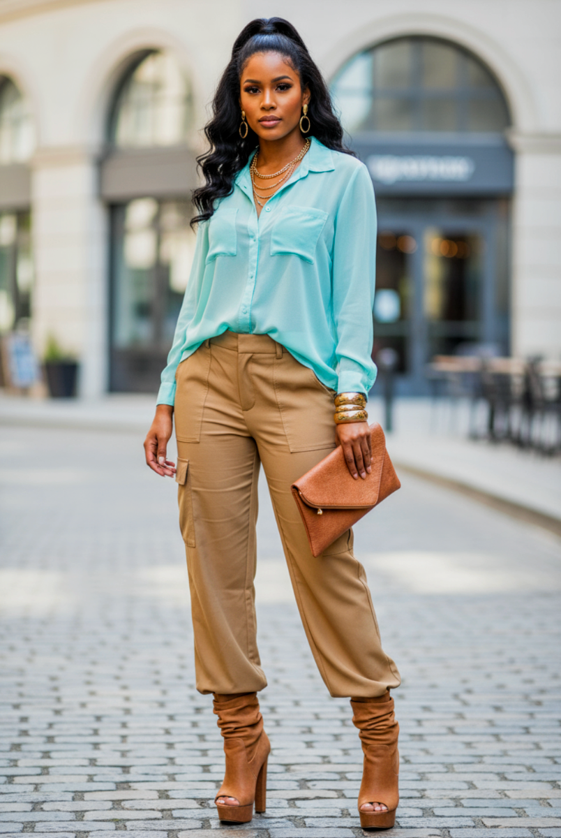 Satin Button Down Shirt