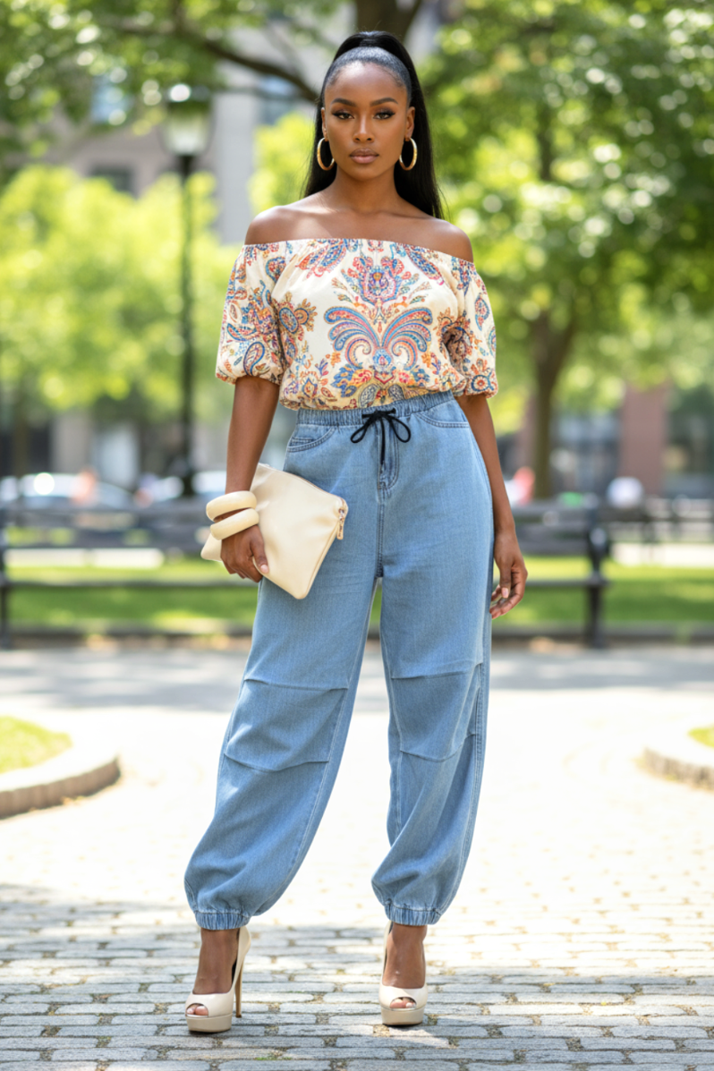 Winnie Denim Pull Pants