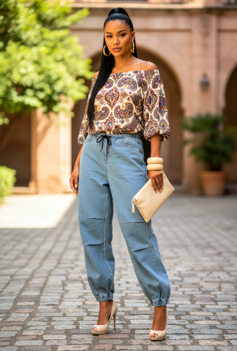 Winnie Denim Pull Pants