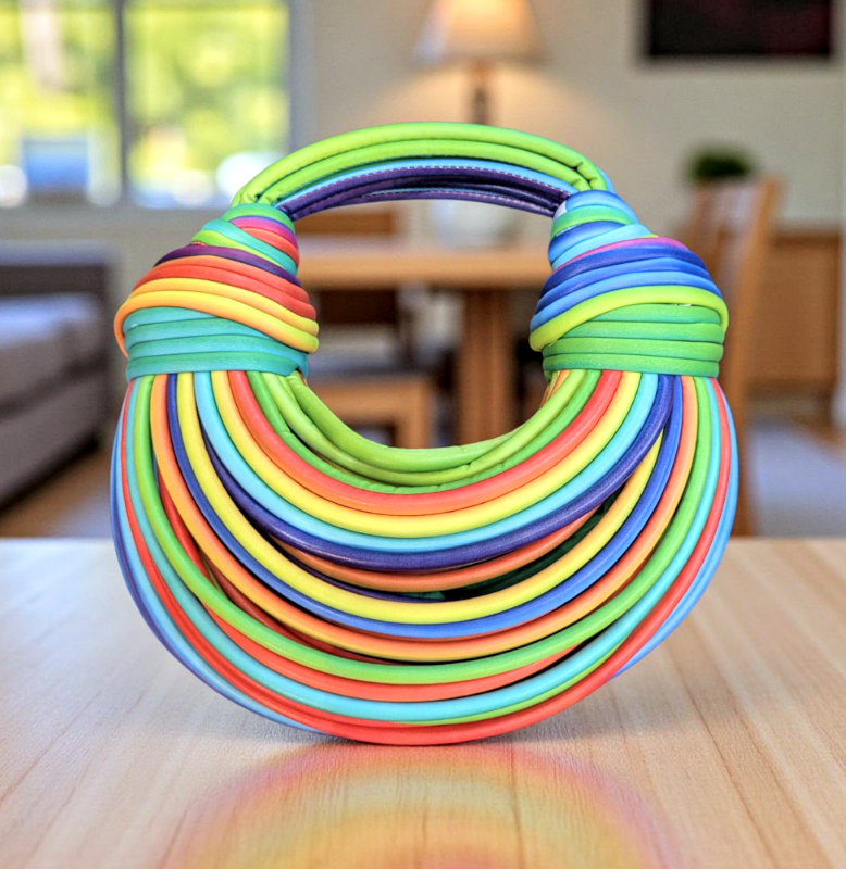 Crescent colorful handbag