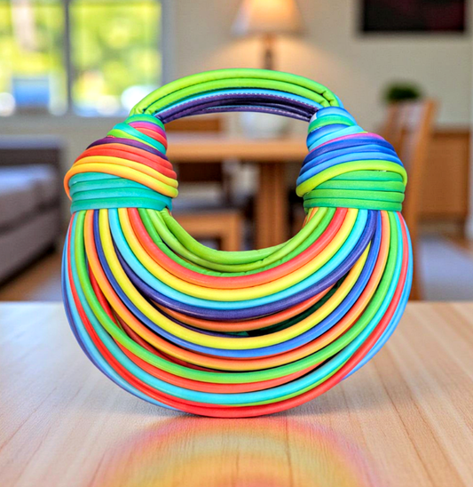 Crescent colorful handbag