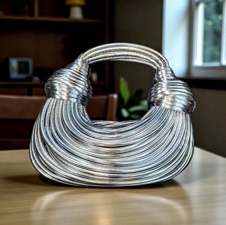 Crescent handbag silver