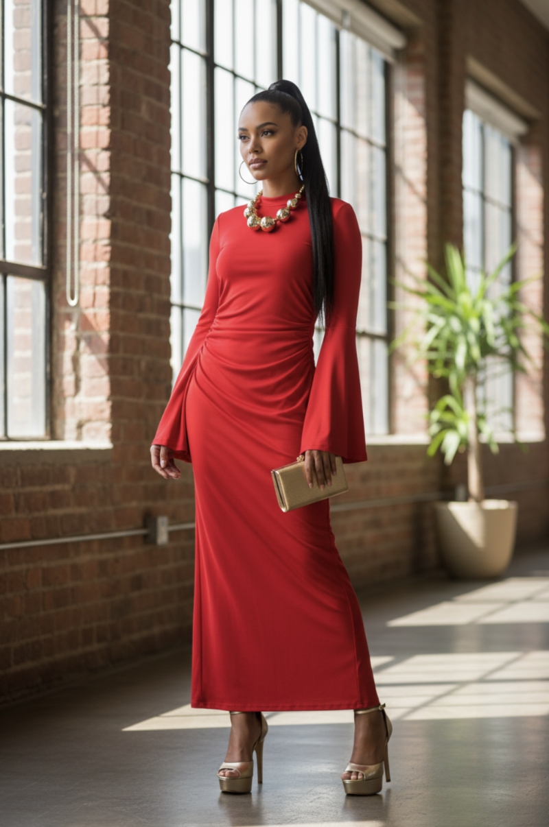 Flare Arm Dress Cocktail