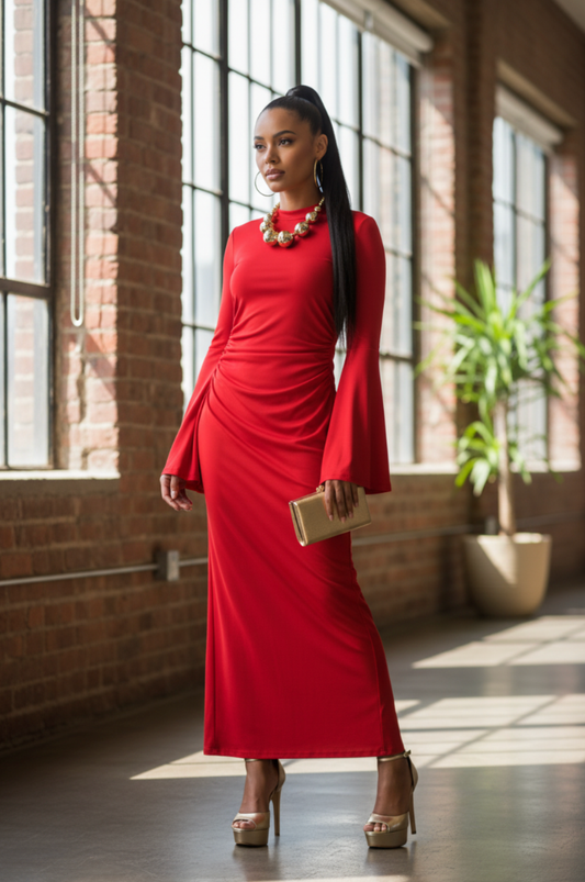 Flare Arm Dress Cocktail