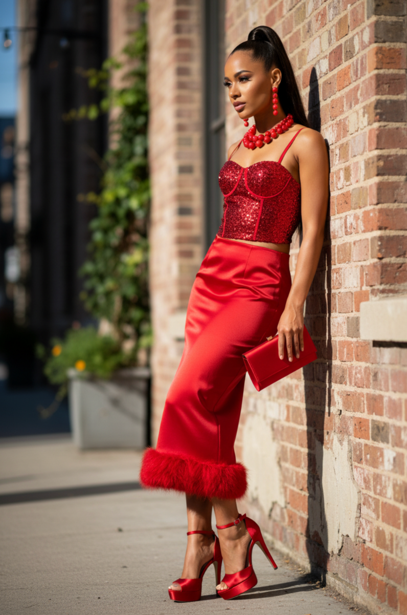 Sequin Red Bustier