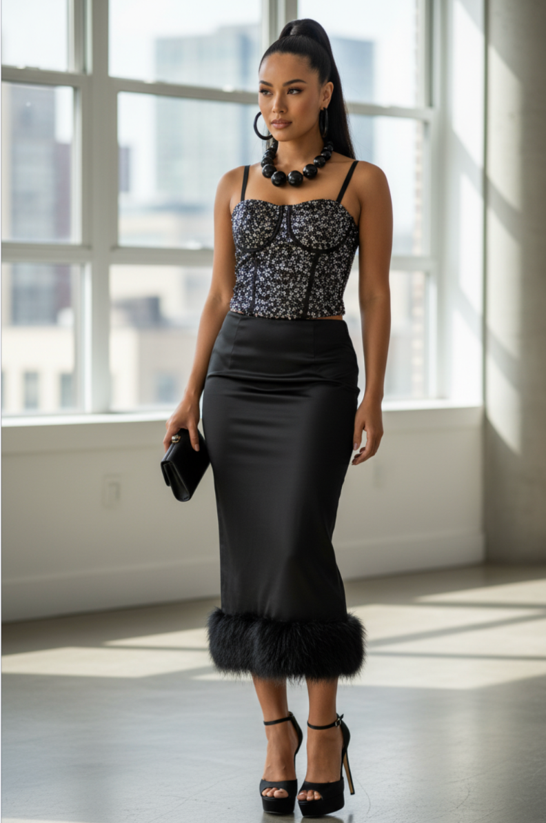 Sequin Black Bustier