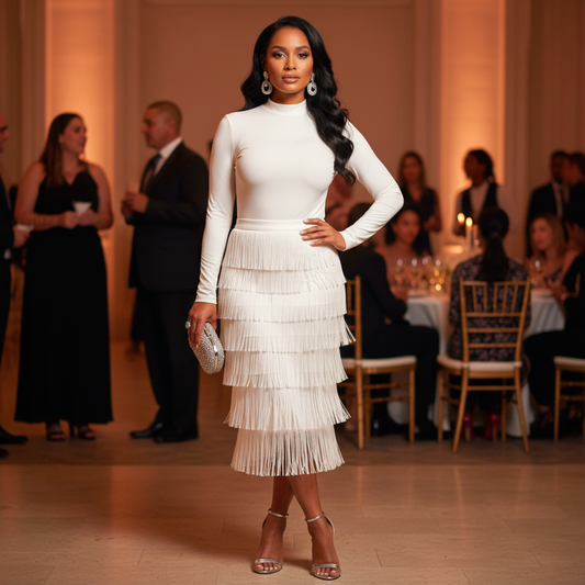 Fring Tiered SKirt White